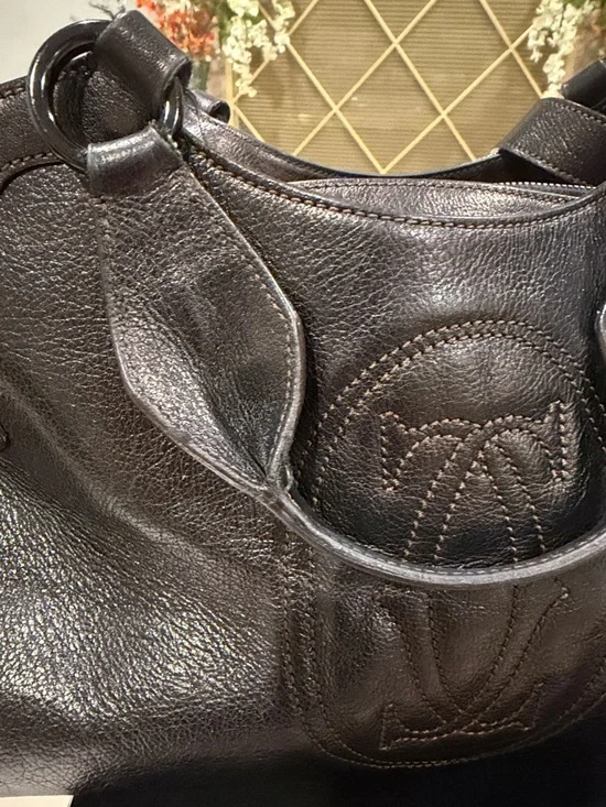 Cartier Marcello Dark Brown Leather Shoulder Bag with shoulder strap - Picture 10 of 15